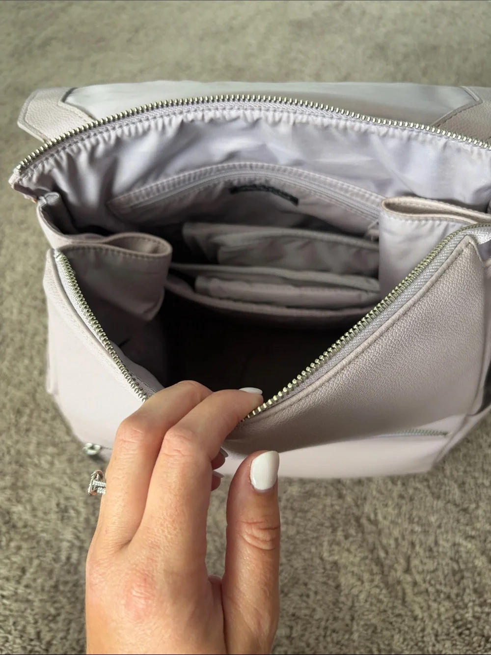 Freshly Picked Pale Pink Leather Diaper Bag Backpack - Women's Bag